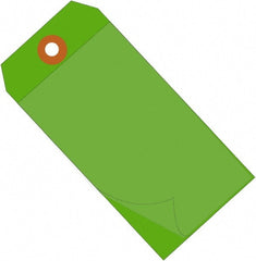 Made in USA - 6-1/4" High x 3-1/8" Long, Safety & Facility Blank Tag - Green Vinyl - Exact Tooling