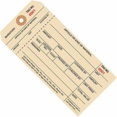 Made in USA - 6-1/4" High x 3-1/8" Long, Inventory, English Safety & Facility Numbered Tag - Manila Cardstock - Exact Tooling