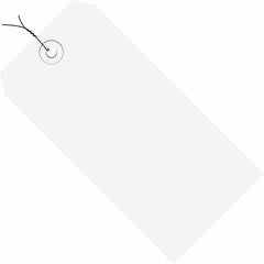 Made in USA - 2-3/4" High x 1-3/8" Long, Safety & Facility Blank Tag - White Cardstock - Exact Tooling