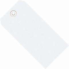Made in USA - 2-3/4" High x 1-3/8" Long, Safety & Facility Blank Tag - White Cardstock - Exact Tooling
