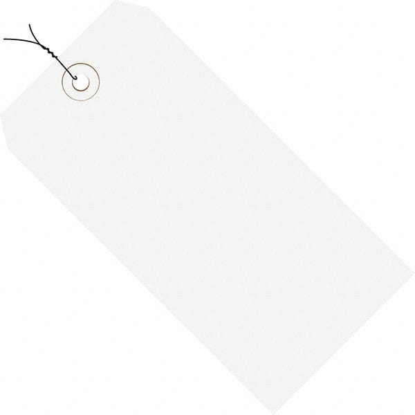 Made in USA - 5-3/4" High x 2-7/8" Long, Safety & Facility Blank Tag - White Cardstock - Exact Tooling