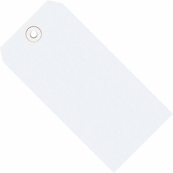 Made in USA - 3-3/4" High x 1-7/8" Long, Safety & Facility Blank Tag - White Cardstock - Exact Tooling
