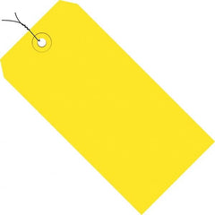 Made in USA - 5-3/4" High x 2-7/8" Long, Safety & Facility Blank Tag - Yellow Cardstock - Exact Tooling