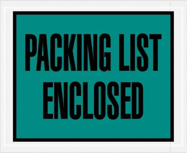 Value Collection - 1,000 Piece, 4-1/2" Long x 5-1/2" Wide, Packing List Envelope - Packing List Enclosed, Green - Exact Tooling