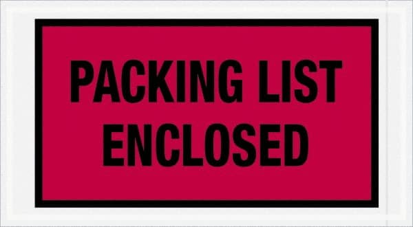 Value Collection - 1,000 Piece, 5-1/2" Long x 10" Wide, Packing List Envelope - Packing List Enclosed, Red - Exact Tooling