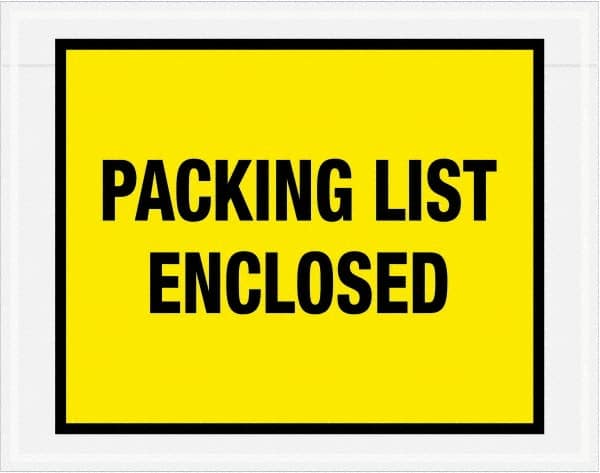 Value Collection - 1,000 Piece, 7" Long x 5-1/2" Wide, Packing List Envelope - Packing List Enclosed, Yellow - Exact Tooling