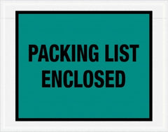 Value Collection - 1,000 Piece, 7" Long x 5-1/2" Wide, Packing List Envelope - Packing List Enclosed, Green - Exact Tooling