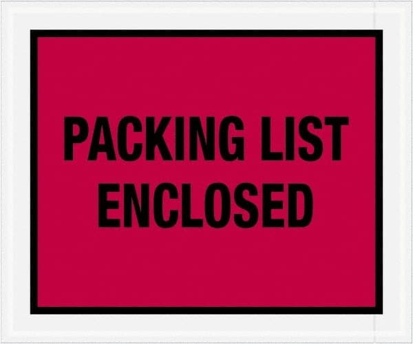 Value Collection - 500 Piece, 10" Long x 12" Wide, Packing List Envelope - Packing List Enclosed, Red - Exact Tooling