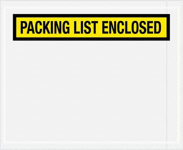 Value Collection - 1,000 Piece, 4-1/2" Long x 5-1/2" Wide, Packing List Envelope - Packing List Enclosed, Yellow - Exact Tooling
