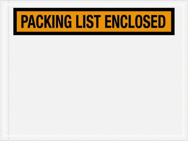 Value Collection - 1,000 Piece, 4-1/2" Long x 6" Wide, Packing List Envelope - Packing List Enclosed, Orange - Exact Tooling