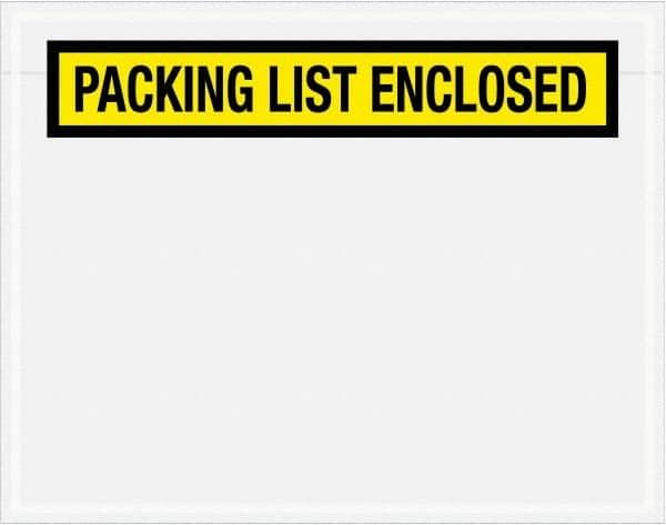 Value Collection - 1,000 Piece, 7" Long x 5-1/2" Wide, Packing List Envelope - Packing List Enclosed, Yellow - Exact Tooling