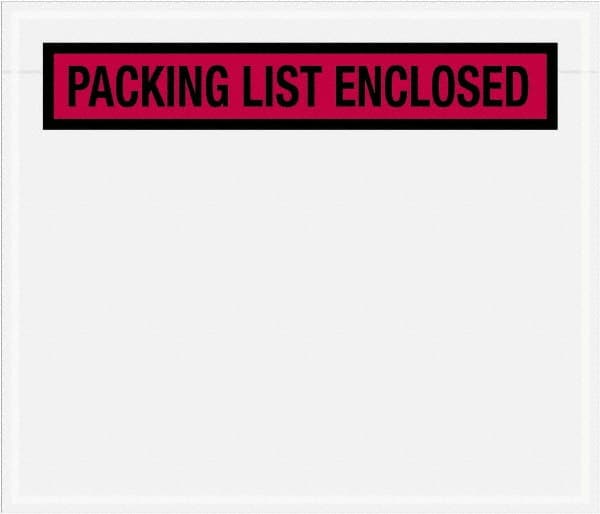 Value Collection - 1,000 Piece, 7" Long x 6" Wide, Packing List Envelope - Packing List Enclosed, Red - Exact Tooling