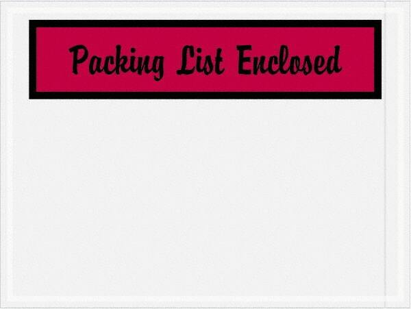 Value Collection - 1,000 Piece, 4-1/2" Long x 6" Wide, Packing List Envelope - Packing List Enclosed, Red - Exact Tooling