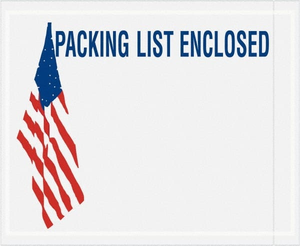 Value Collection - 1,000 Piece, 4-1/2" Long x 5-1/2" Wide, Packing List Envelope - Packing List Enclosed, Red, White & Blue - Exact Tooling