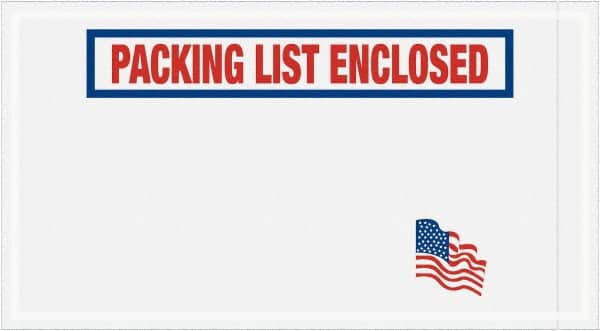 Value Collection - 1,000 Piece, 5-1/2" Long x 10" Wide, Packing List Envelope - Packing List Enclosed, Red, White & Blue - Exact Tooling