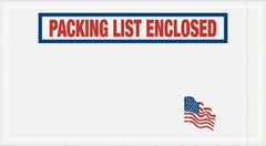 Value Collection - 1,000 Piece, 5-1/2" Long x 10" Wide, Packing List Envelope - Packing List Enclosed, Red, White & Blue - Exact Tooling