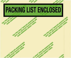 Value Collection - 1,000 Piece, 4-1/2" Long x 5-1/2" Wide, Packing List Envelope - Packing List Enclosed, Green - Exact Tooling