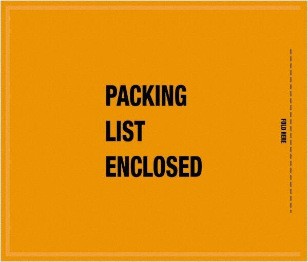 Value Collection - 1,000 Piece, 8-1/2" Long x 10" Wide, Packing List Envelope - Packing List Enclosed, Orange - Exact Tooling