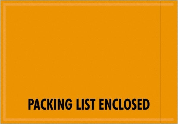 Value Collection - 1,000 Piece, 4-1/2" Long x 6" Wide, Packing List Envelope - Packing List Enclosed, Orange - Exact Tooling