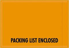 Value Collection - 1,000 Piece, 4-1/2" Long x 6" Wide, Packing List Envelope - Packing List Enclosed, Orange - Exact Tooling