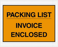 Value Collection - 1,000 Piece, 4-1/2" Long x 5-1/2" Wide, Packing List Envelope - Packing List/Invoice Enclosed, Orange - Exact Tooling