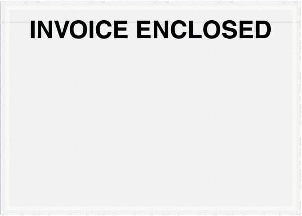 Value Collection - 1,000 Piece, 7" Long x 5" Wide, Packing List Envelope - Invoice Enclosed, Clear - Exact Tooling