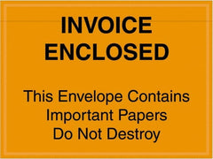 Value Collection - 1,000 Piece, 4-1/2" Long x 6" Wide, Packing List Envelope - Important Papers Enclosed, Orange - Exact Tooling