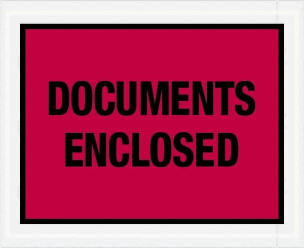 Value Collection - 1,000 Piece, 4-1/2" Long x 5-1/2" Wide, Packing List Envelope - Documents Enclosed, Red - Exact Tooling