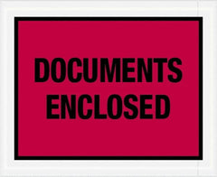 Value Collection - 1,000 Piece, 4-1/2" Long x 5-1/2" Wide, Packing List Envelope - Documents Enclosed, Red - Exact Tooling