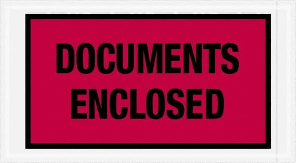 Value Collection - 1,000 Piece, 5-1/2" Long x 10" Wide, Packing List Envelope - Documents Enclosed, Red - Exact Tooling