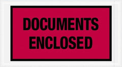 Value Collection - 1,000 Piece, 5-1/2" Long x 10" Wide, Packing List Envelope - Documents Enclosed, Red - Exact Tooling