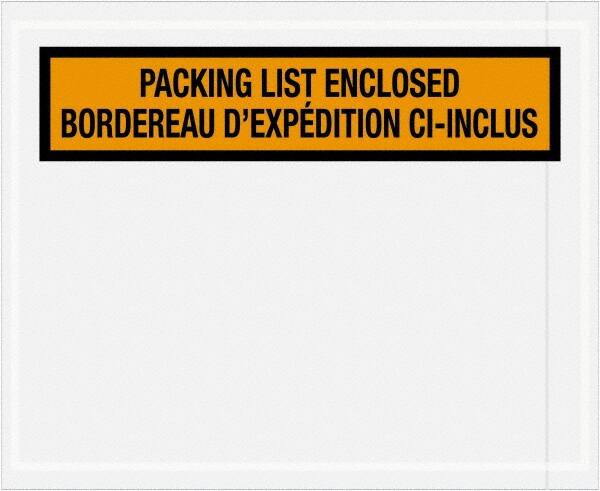 Value Collection - 1,000 Piece, 4-1/2" Long x 5-1/2" Wide, Packing List Envelope - Orange - Exact Tooling