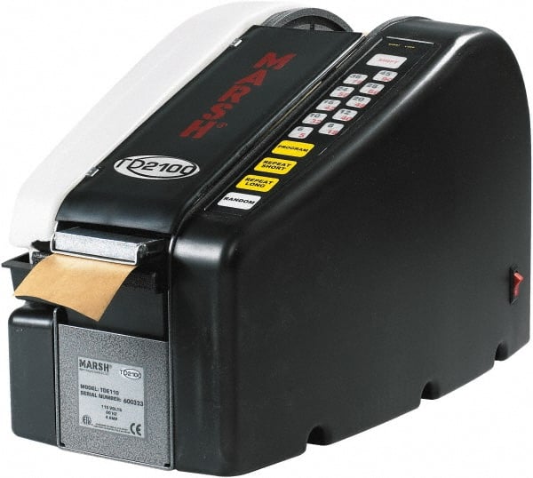 Marsh - 4" Wide, Single Roll, Electric Table/Desk Tape Dispenser - Plastic, 5 to 99" Dispensed Tape Length, 70 oz - Exact Tooling