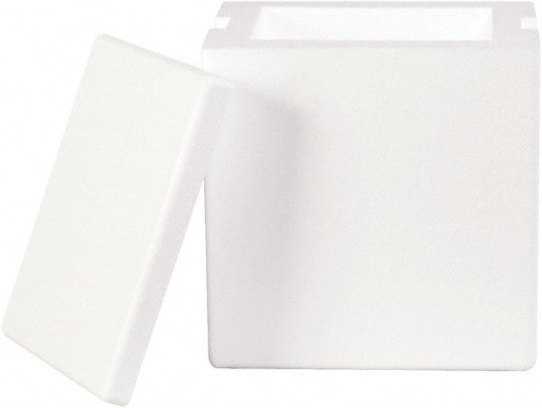 Made in USA - 6" Wide x 8" Long x 9" High Rectangle Insulated Box - White - Exact Tooling