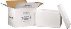 Made in USA - 15-1/2" Wide x 21-1/4" Long x 15-1/2" High Rectangle Insulated Box - 1 Wall, White - Exact Tooling