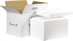 Made in USA - 12" Wide x 19" Long x 12-1/2" High Rectangle Insulated Box - 1 Wall, White - Exact Tooling