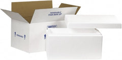 Made in USA - 10" Wide x 17" Long x 8-1/4" High Rectangle Insulated Box - 1 Wall, White - Exact Tooling