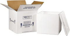 Made in USA - 13" Wide x 13" Long x 12-1/2" High Rectangle Insulated Box - 1 Wall, White - Exact Tooling