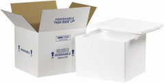 Made in USA - 10" Wide x 12" Long x 9" High Rectangle Insulated Box - 1 Wall, White - Exact Tooling