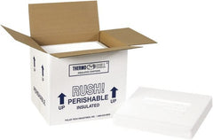 Made in USA - 8-1/4" Wide x 10-1/2" Long x 9-1/4" High Rectangle Insulated Box - 1 Wall, White - Exact Tooling