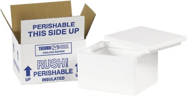 Made in USA - 4-1/2" Wide x 6" Long x 3" High Rectangle Insulated Box - 1 Wall, White - Exact Tooling