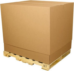 Made in USA - 36" Wide x 36" Long x 40" High Rectangle Telescoping Box - 1 Wall, Kraft (Color), 65 Lb Capacity - Exact Tooling