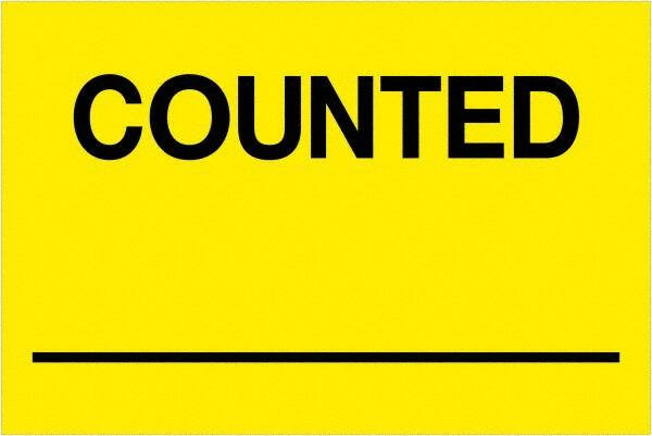 Tape Logic - 3" Long, Fluorescent Yellow Paper Inventory Labels - For Multi-Use - Exact Tooling