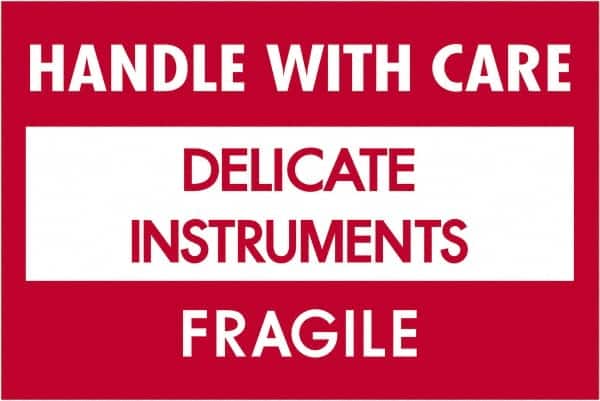 Tape Logic - 3" Long, Red/White Paper Shipping Label - For Multi-Use - Exact Tooling