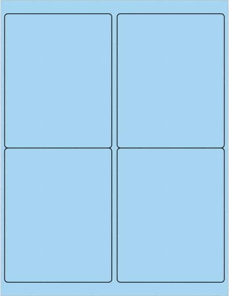 Tape Logic - 5" Long, Pastel Blue Paper Laser Label - For Laser Printers - Exact Tooling