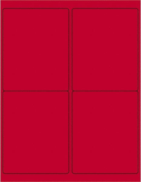 Tape Logic - 5" Long, Fluorescent Red Paper Laser Label - For Laser Printers - Exact Tooling