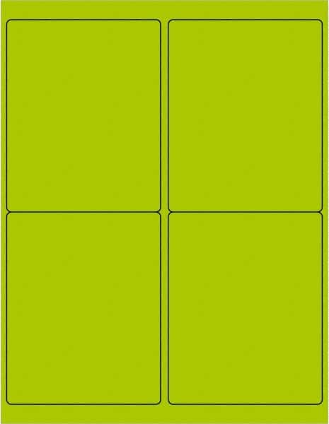 Tape Logic - 5" Long, Fluorescent Green Paper Laser Label - For Laser Printers - Exact Tooling