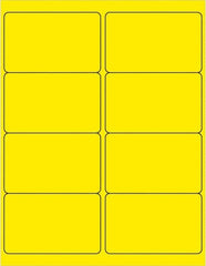 Made in USA - 4" Long, Fluorescent Yellow Paper Laser Label - For Laser Printers - Exact Tooling