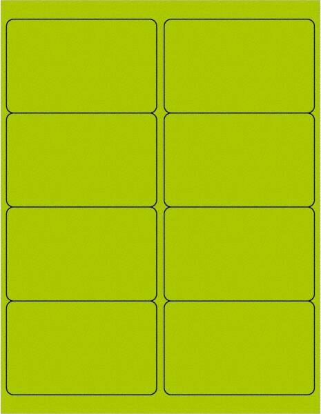 Tape Logic - 4" Long, Fluorescent Green Paper Laser Label - For Laser Printers - Exact Tooling