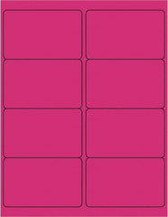Made in USA - 4" Long, Fluorescent Pink Paper Laser Label - For Laser Printers - Exact Tooling